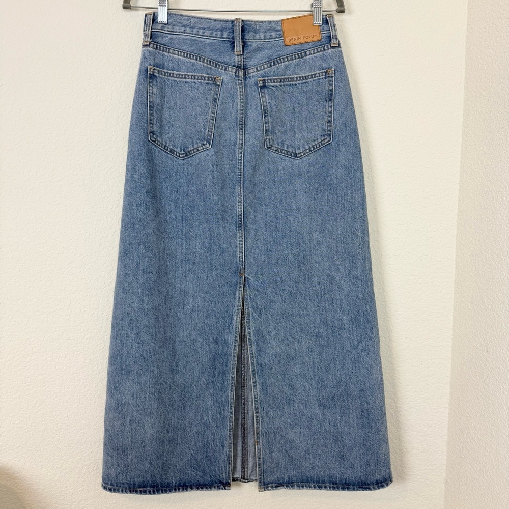 Aritzia Denim Forum The Nina High-Rise Maxi Slim Denim Skirt Size 27 - Picture 6 of 12